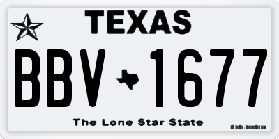 TX license plate BBV1677
