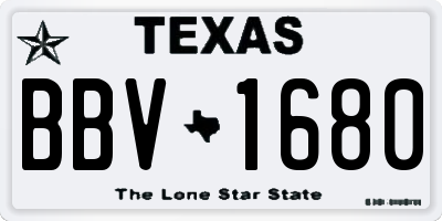 TX license plate BBV1680