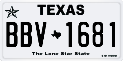 TX license plate BBV1681