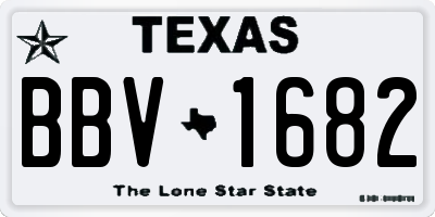 TX license plate BBV1682
