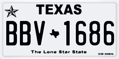 TX license plate BBV1686