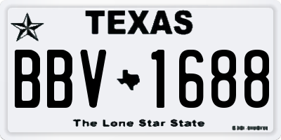 TX license plate BBV1688