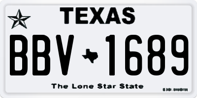TX license plate BBV1689