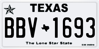 TX license plate BBV1693