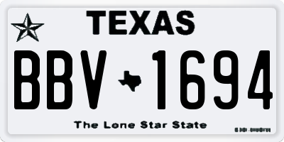 TX license plate BBV1694