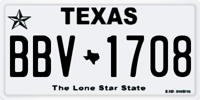 TX license plate BBV1708