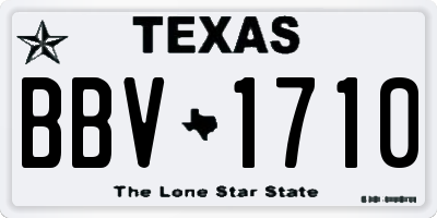 TX license plate BBV1710