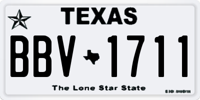 TX license plate BBV1711
