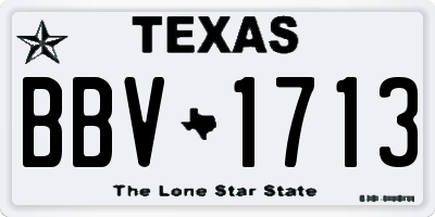 TX license plate BBV1713