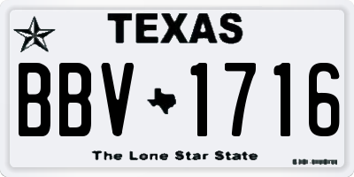TX license plate BBV1716