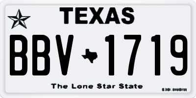 TX license plate BBV1719