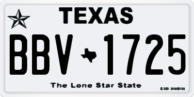 TX license plate BBV1725
