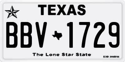TX license plate BBV1729