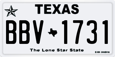 TX license plate BBV1731