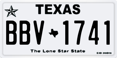 TX license plate BBV1741