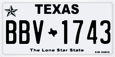 TX license plate BBV1743