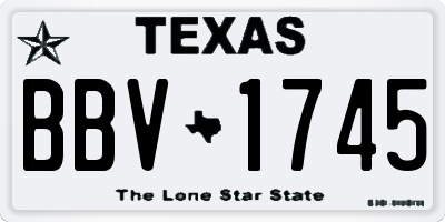 TX license plate BBV1745