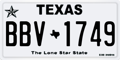 TX license plate BBV1749