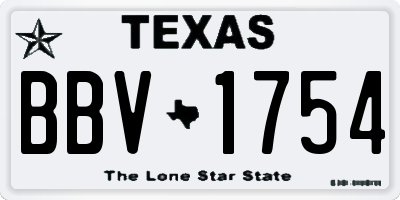 TX license plate BBV1754