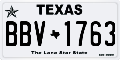 TX license plate BBV1763