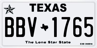 TX license plate BBV1765