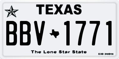 TX license plate BBV1771