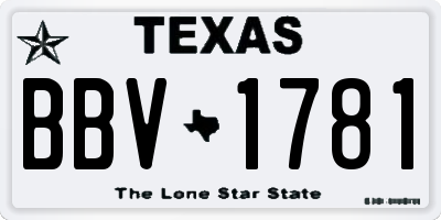 TX license plate BBV1781