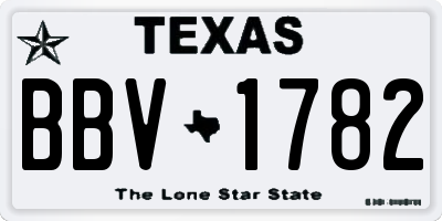 TX license plate BBV1782