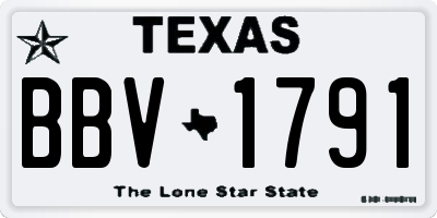 TX license plate BBV1791