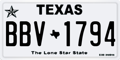 TX license plate BBV1794