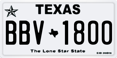 TX license plate BBV1800