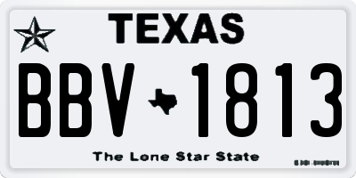 TX license plate BBV1813