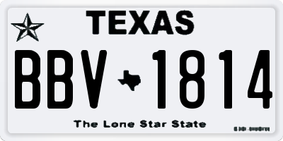 TX license plate BBV1814