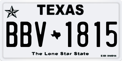 TX license plate BBV1815
