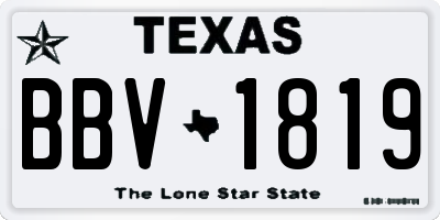 TX license plate BBV1819