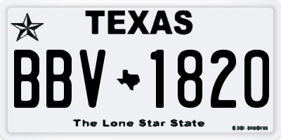 TX license plate BBV1820