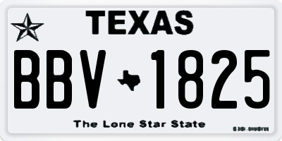 TX license plate BBV1825