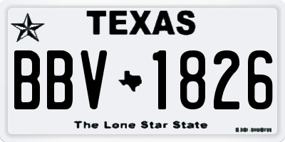 TX license plate BBV1826