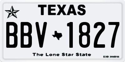 TX license plate BBV1827