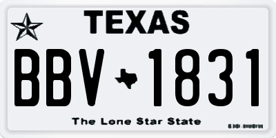 TX license plate BBV1831