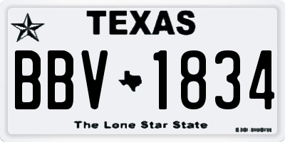 TX license plate BBV1834