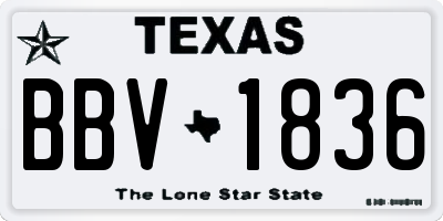 TX license plate BBV1836
