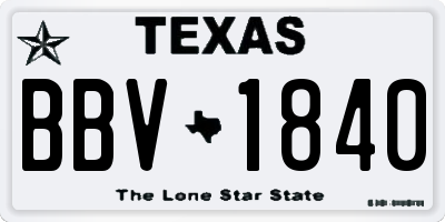 TX license plate BBV1840