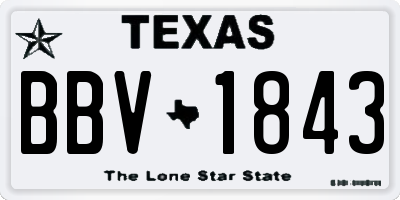 TX license plate BBV1843