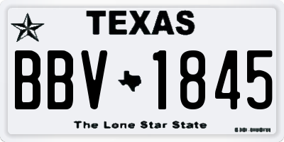 TX license plate BBV1845