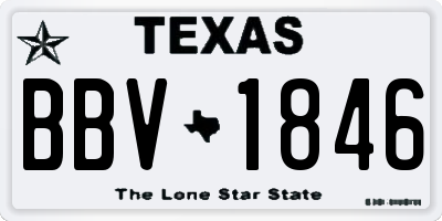 TX license plate BBV1846