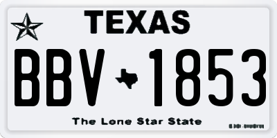 TX license plate BBV1853