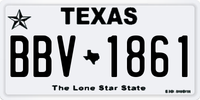 TX license plate BBV1861