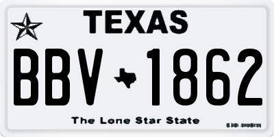 TX license plate BBV1862