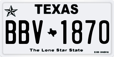 TX license plate BBV1870